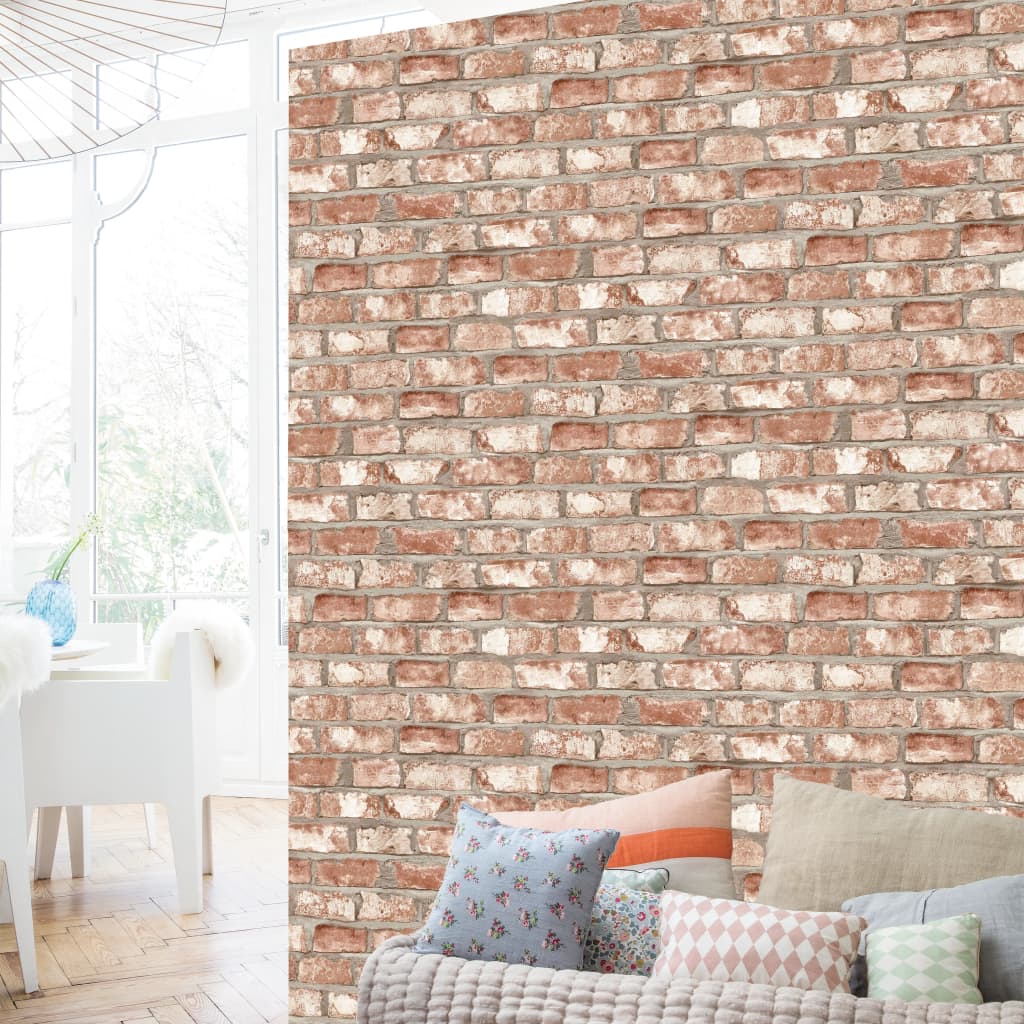 DUTCH WALLCOVERINGS Тапет тухли, червен, EW3102