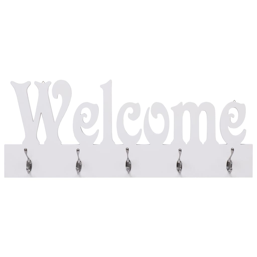 Стенна закачалка за палта WELCOME, бяла, 74x29,5 см