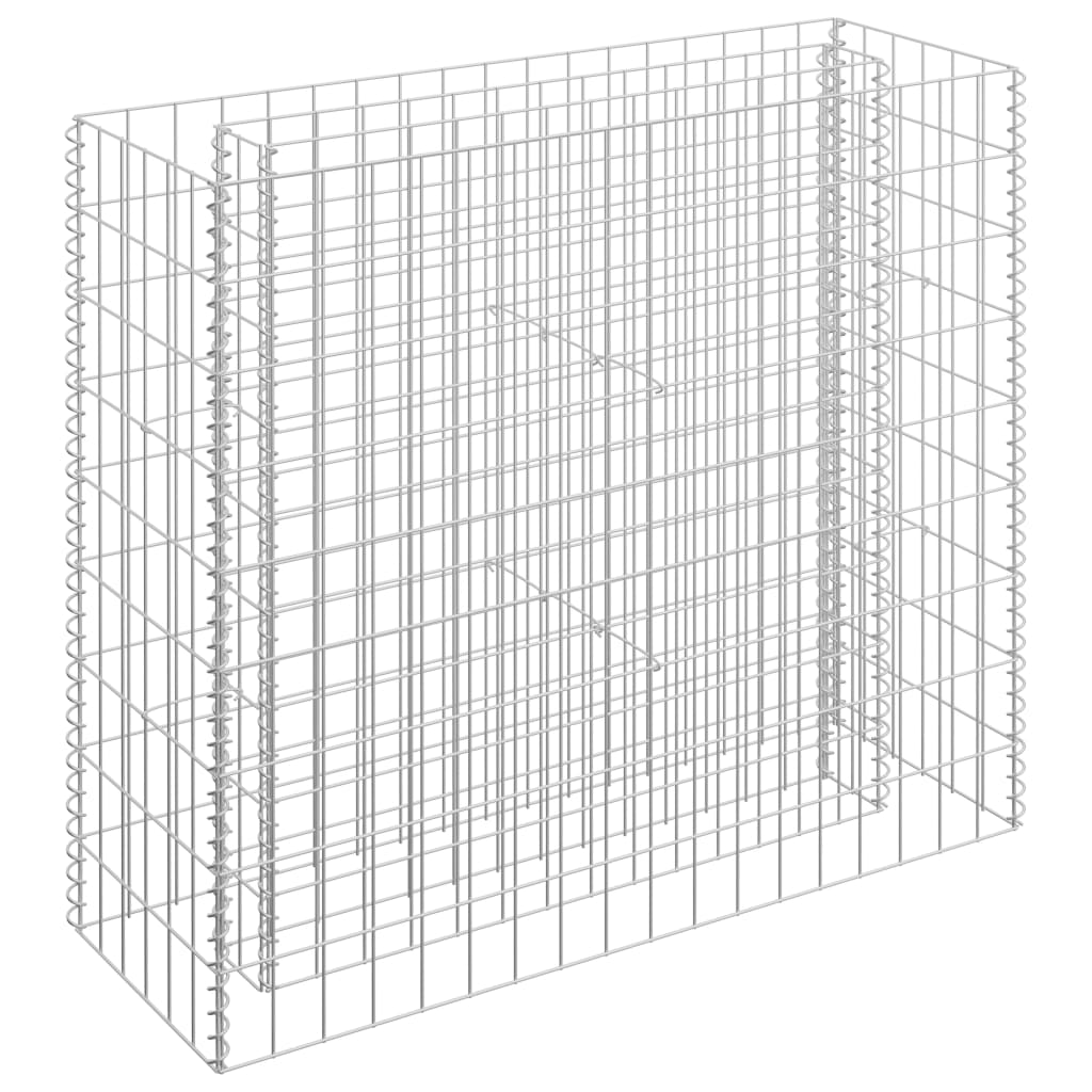 Габион повдигната леха, поцинкована стомана, 90x30x90 cм