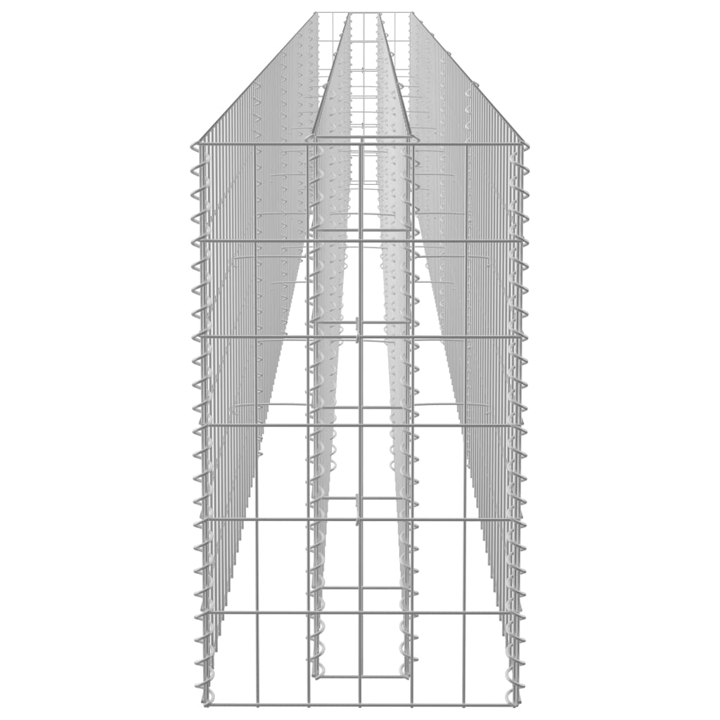 Габион повдигната леха, поцинкована стомана, 450x30x60 cм