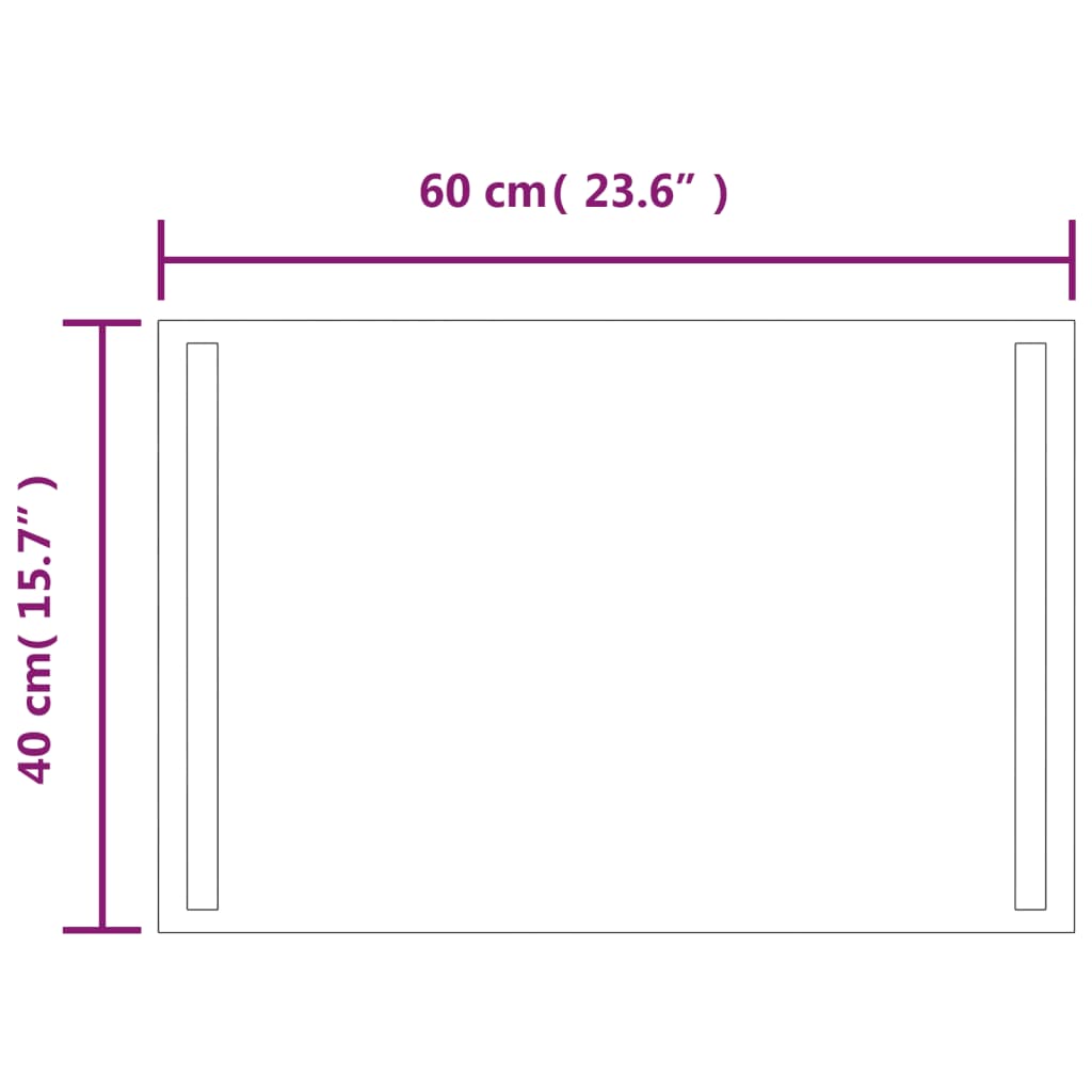 LED огледало за баня, 60x40 см