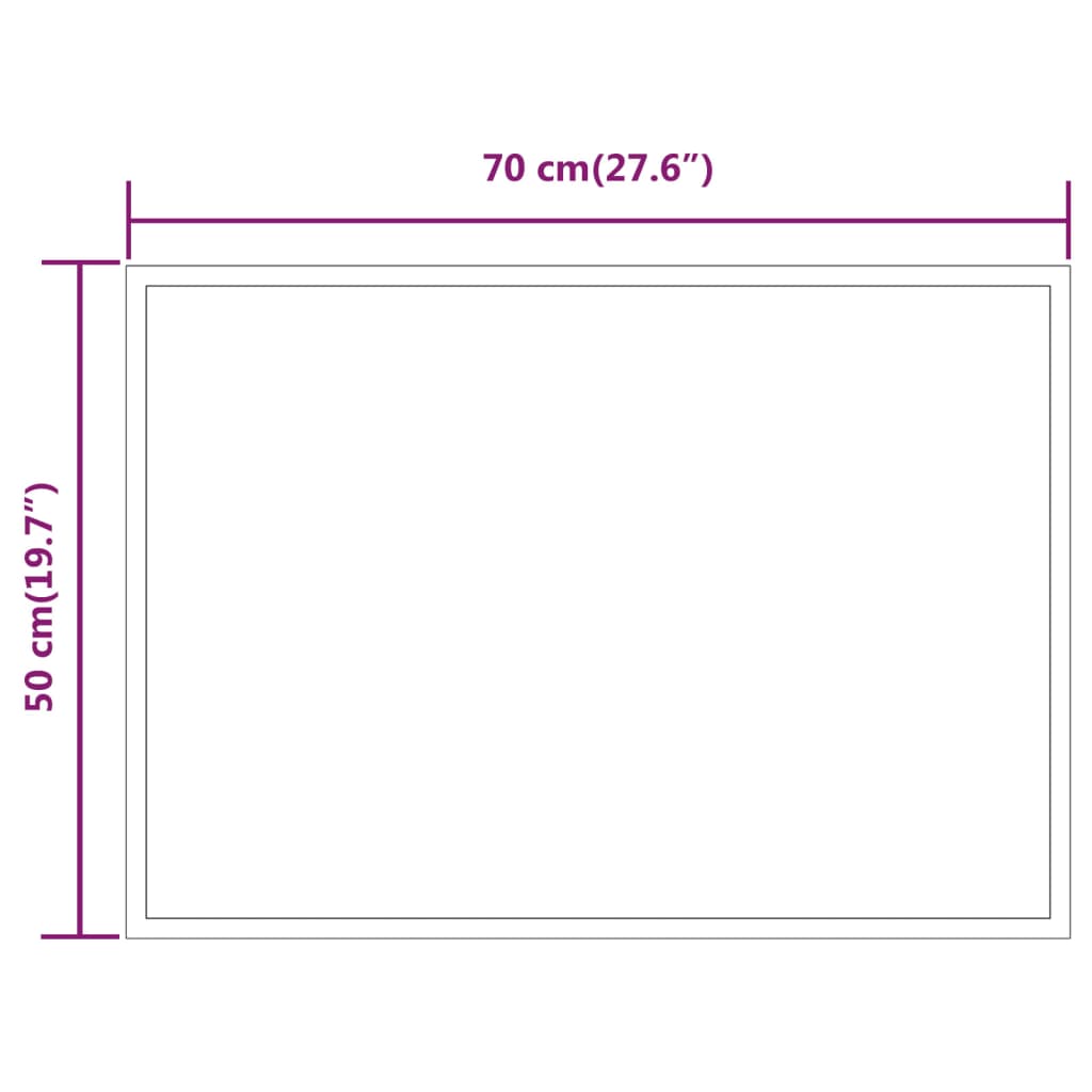 LED огледало за баня, 70x50 см