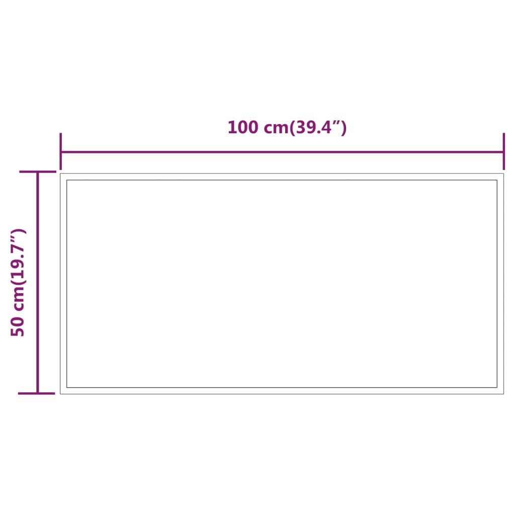 LED огледало за баня, 100x50 см