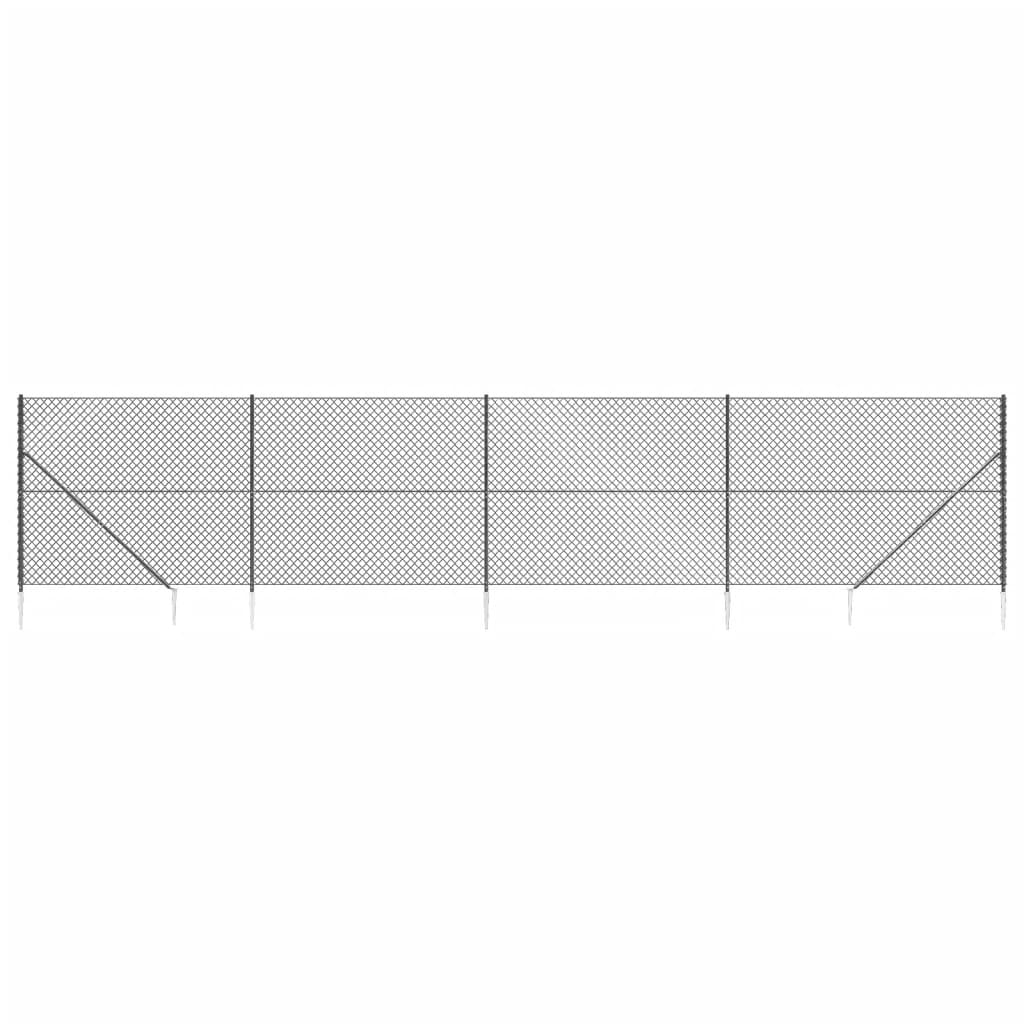 Плетена оградна мрежа с шипове, антрацит, 2,2x10 м