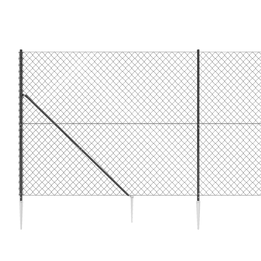 Плетена оградна мрежа с шипове, антрацит, 2,2x10 м