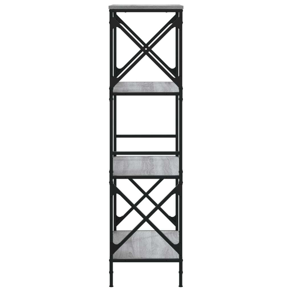 Библиотека 4 рафта сив сонома 59x35x132 см инженерно дърво